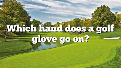 Which hand does a golf glove go on?