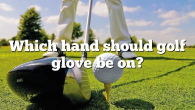 Which hand should golf glove be on?