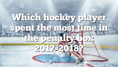 Which hockey player spent the most time in the penalty box 2017-2018?
