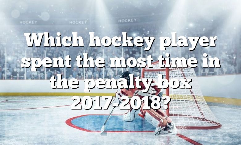 Which hockey player spent the most time in the penalty box 2017-2018?