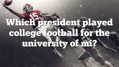 Which president played college football for the university of mi?