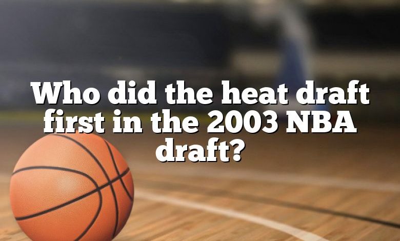 Who did the heat draft first in the 2003 NBA draft?