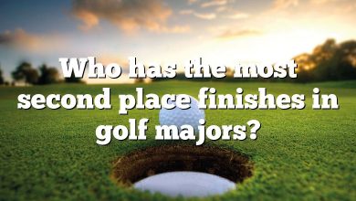 Who has the most second place finishes in golf majors?