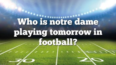 Who is notre dame playing tomorrow in football?