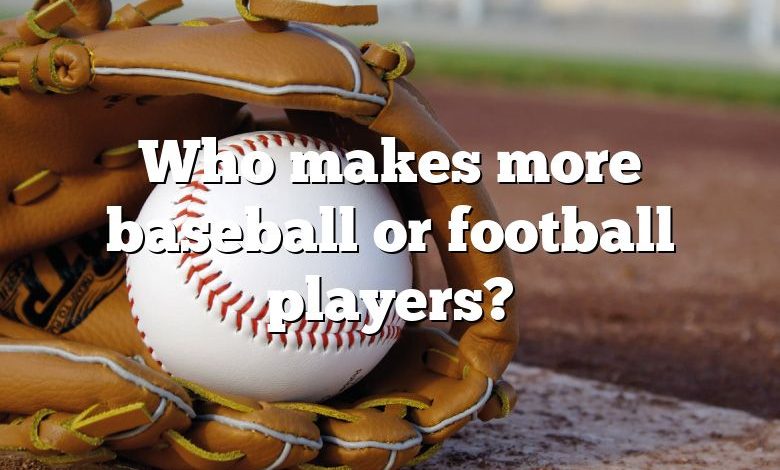 Who makes more baseball or football players?