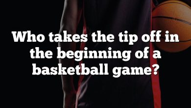 Who takes the tip off in the beginning of a basketball game?