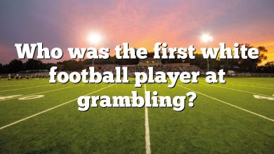 Who was the first white football player at grambling?