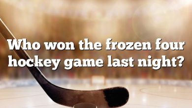 Who won the frozen four hockey game last night?