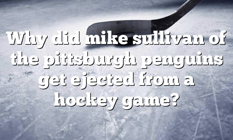 Why did mike sullivan of the pittsburgh penguins get ejected from a hockey game?