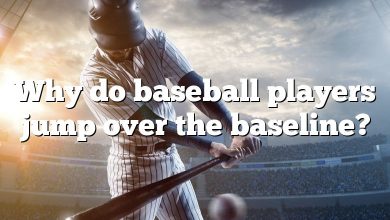 Why do baseball players jump over the baseline?