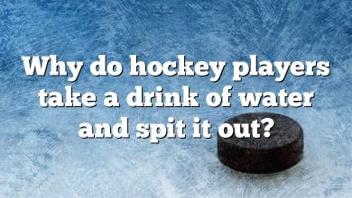 Why do hockey players take a drink of water and spit it out?