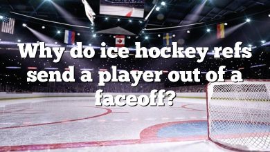 Why do ice hockey refs send a player out of a faceoff?