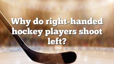 Why do right-handed hockey players shoot left?