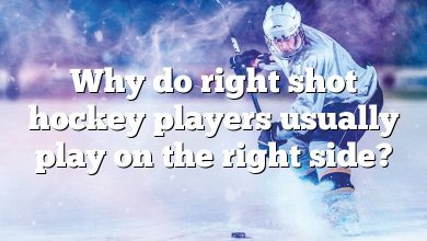 Why do right shot hockey players usually play on the right side?