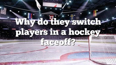 Why do they switch players in a hockey faceoff?