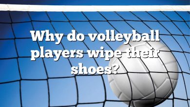Why do volleyball players wipe their shoes?