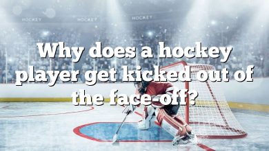 Why does a hockey player get kicked out of the face-off?