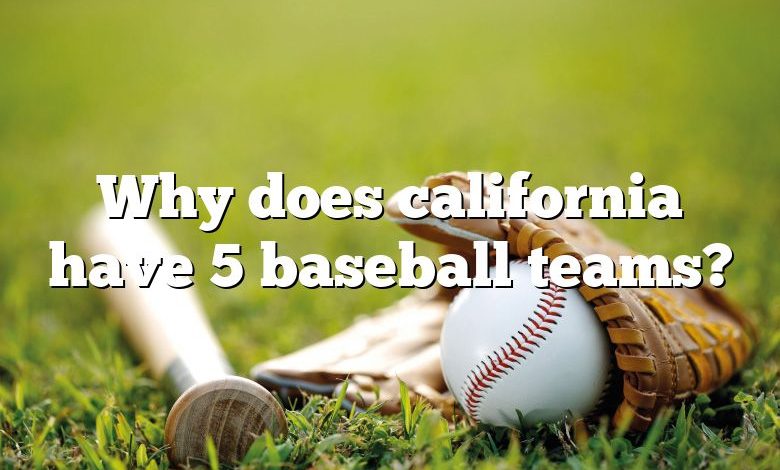 Why does california have 5 baseball teams?