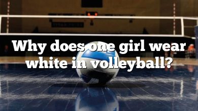 Why does one girl wear white in volleyball?