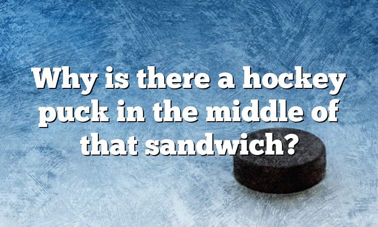 Why is there a hockey puck in the middle of that sandwich?