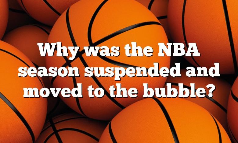 Why was the NBA season suspended and moved to the bubble?