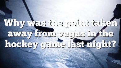 Why was the point taken away from vegas in the hockey game last night?