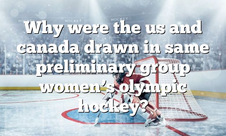 Why were the us and canada drawn in same preliminary group women’s olympic hockey?