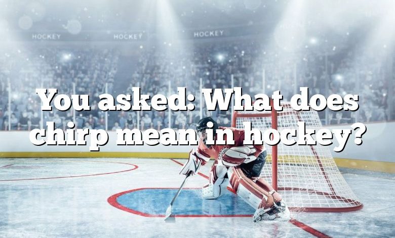 You asked: What does chirp mean in hockey?